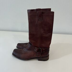 Frye Harness Leather Boots Women’s 8 B Brown Western square Toe Southern